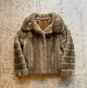 Short Taupe Faux Fur Jacket
