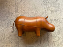 Vintage Leather Hippopotamus Footstool